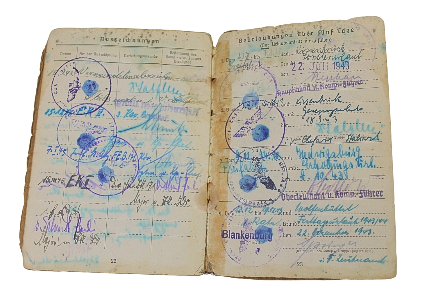 ZESTAW DOKUMENTÓW SOLDBUCH 5. FELDERSATZ BATAIllON 171 