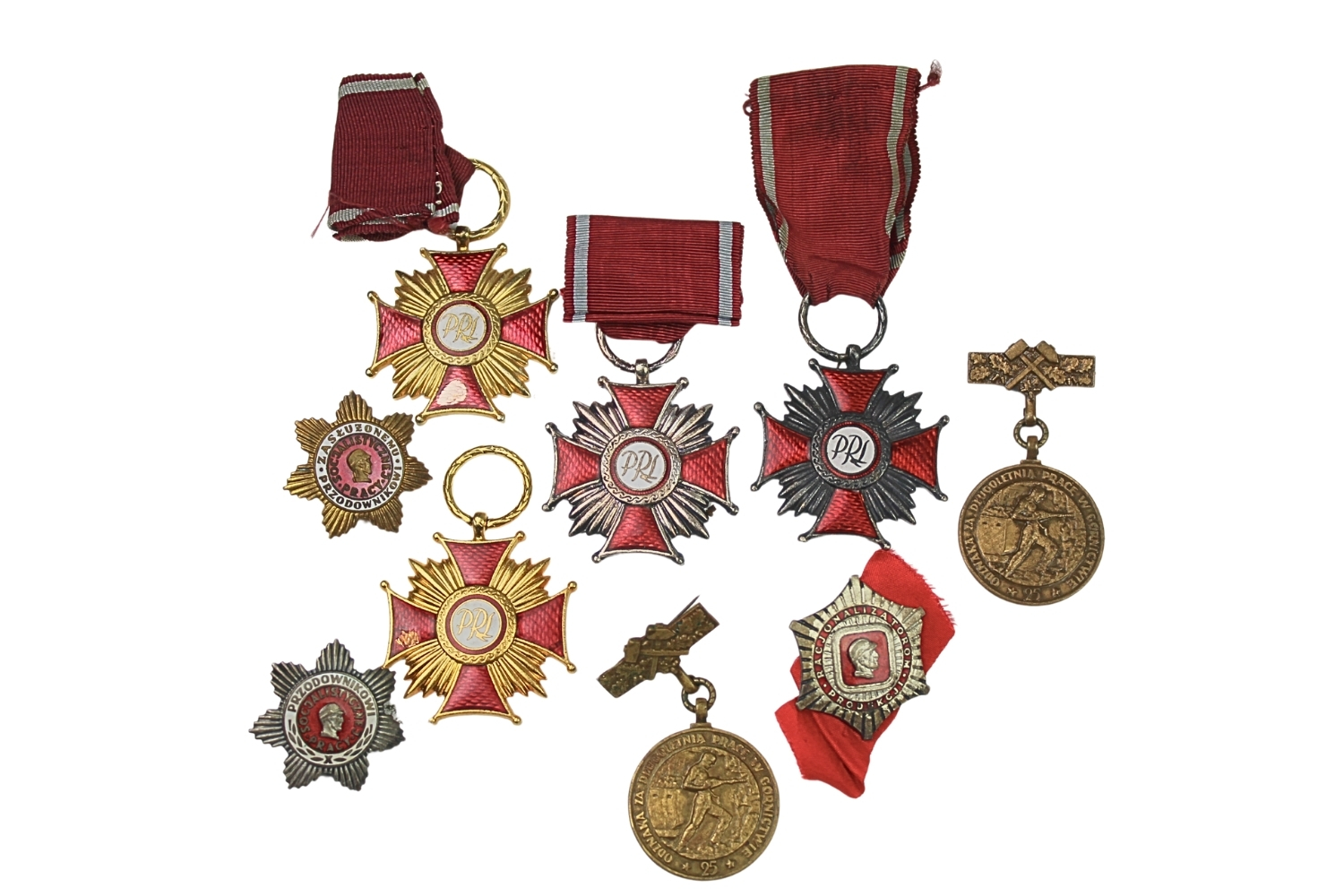 PRL ZESTAW 9 ODZNACZEŃ 