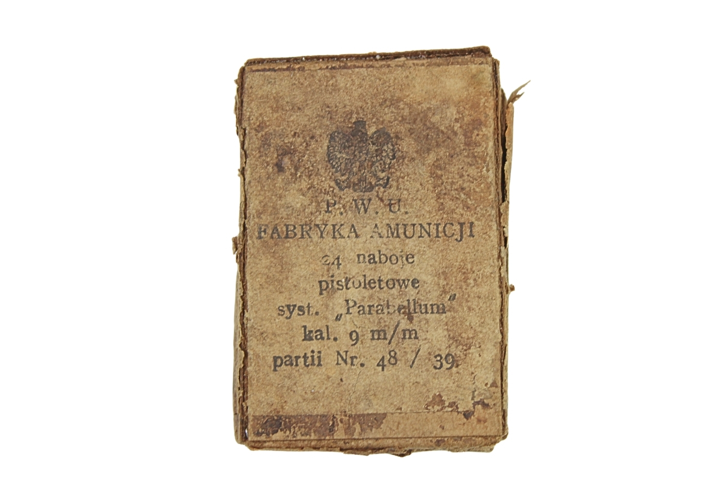 II RP Opakowanie na 24szt. amunicji ViS 9mm P.W.U. F.A. 1939 Rzadkość