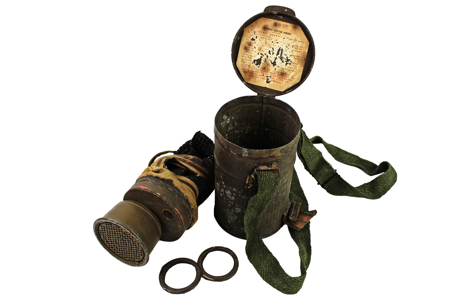 II RP Maska RSC wz.24 z puszką 1939