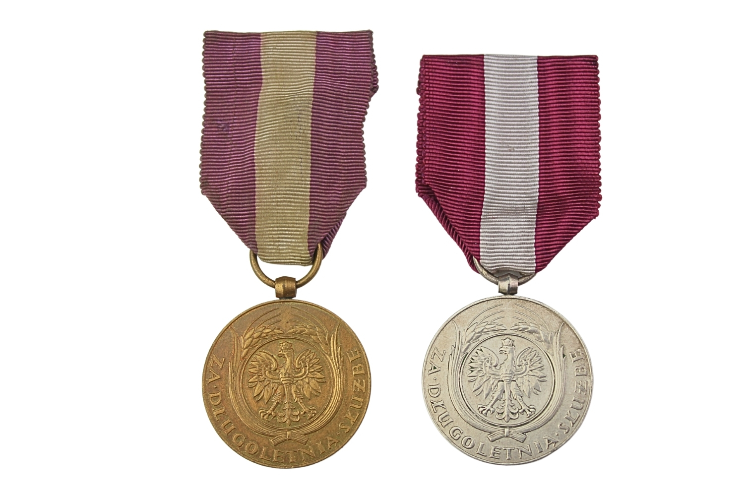 II RP Zestaw medali za długoletnią służbę, X i XX lat