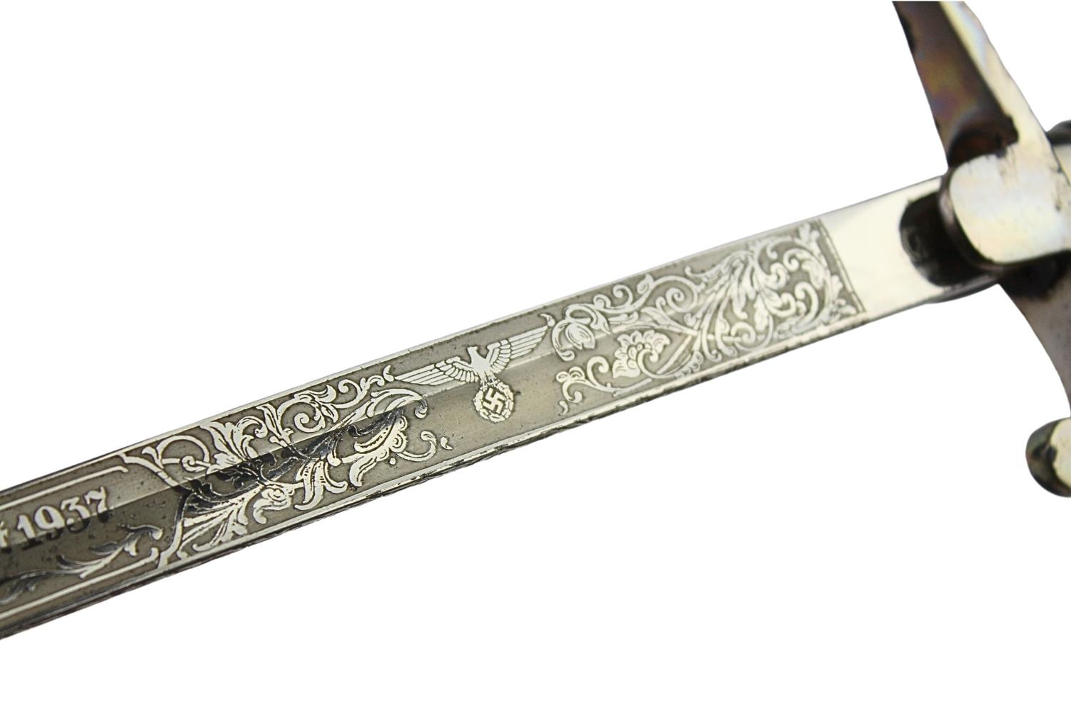 Szabla WKC dekor Na pamiątkę służby 1 Pułk Kawalerii Ciężkiej 1937 