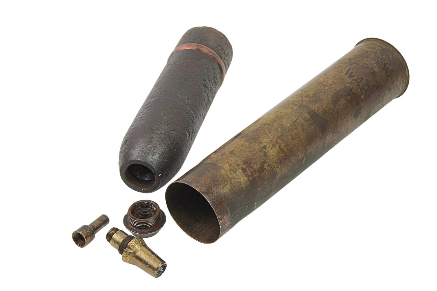 II RP Armata Schneider 75mm wz.97 granat wz.15 Skorupa Dekoracyjna 