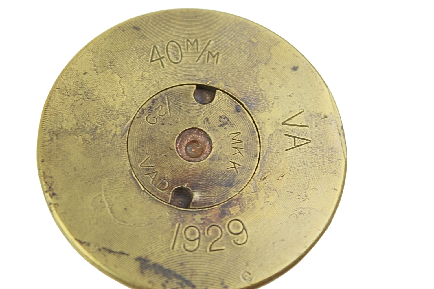 II RP łuska 40mm armata vickers ORP Wicher Skorupa dekoracyjna 