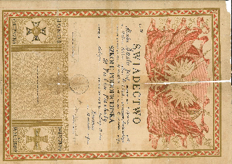 II RP Świadectwo ukończenia szkoły podoficerskiej 51 Pułk Piechoty