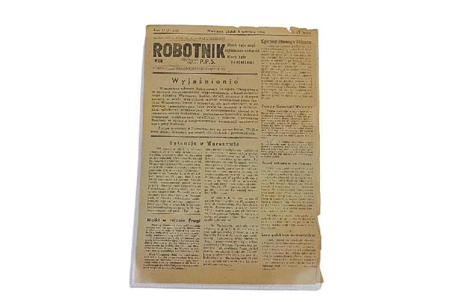 Robotnik ROK LI  Centralny Organ P.P.S. Warszawa, 8 września 19444 Powstanie Warszawskie