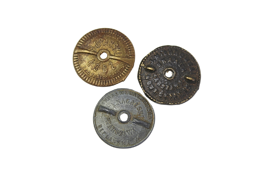 Zestaw kopii nakrętek do odznak Nagalski, Michrowski, Grabski 