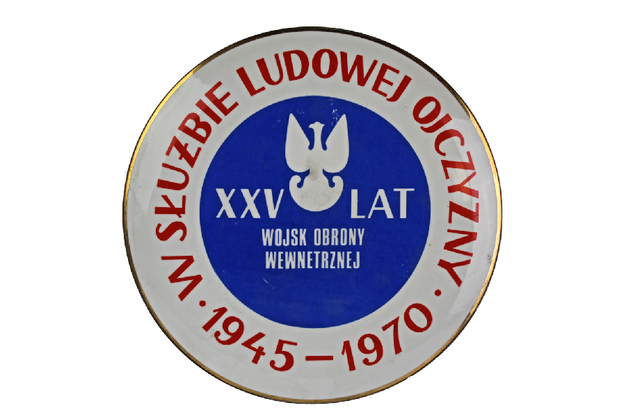 Talerz pamiątkowy XXV lat wojsk obrony wewnętrznej 1945-1970