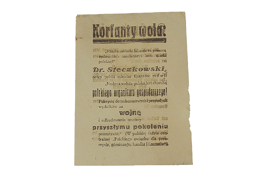 ULOTKA PROPAGANDOWA Z OKRESU PLEBISCYTU ŚLĄSKIEGO