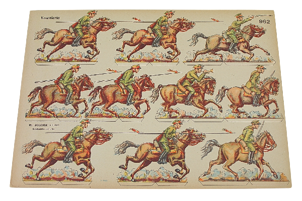 II RP KARTONOWE ŻOŁNIERZYKI WP - Kawaleria Wyd. „Polonia” w Krakowie Rzadkość 