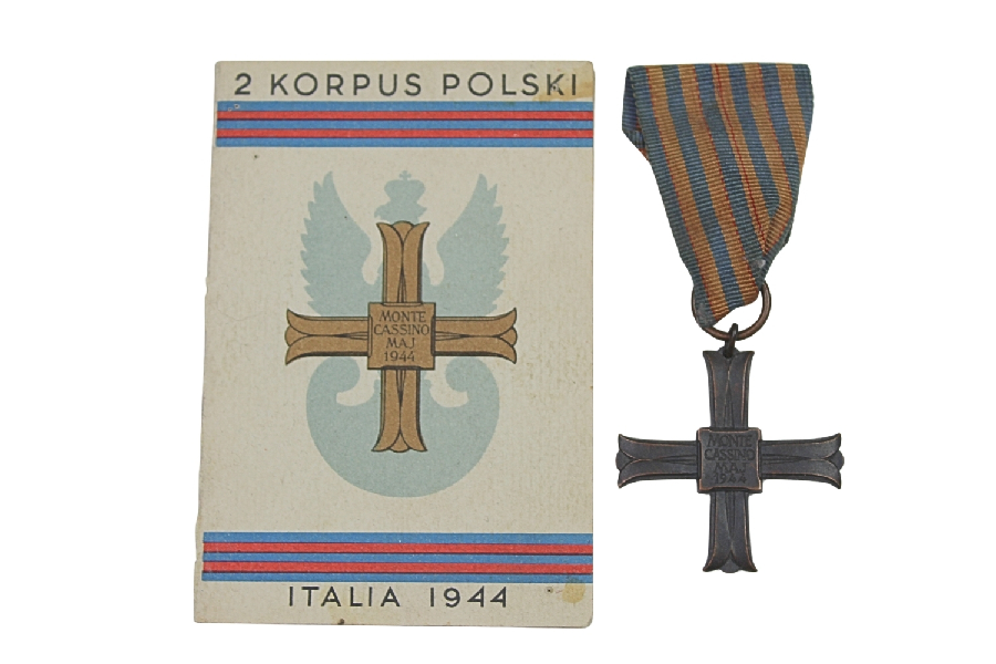 PSZnZ KRZYŻ MONTE CASSINO 1944 WRAZ Z LEGITYMACJĄ Mieczysław Hanus