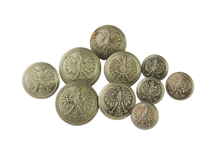 II RP Zestaw guzików mundurowych wz.28 alpacca