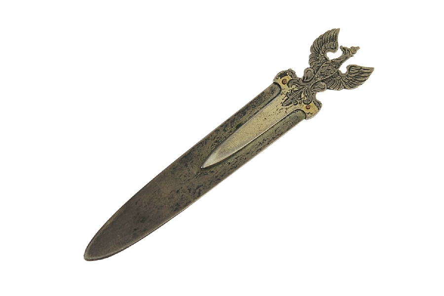 II RP Nóż do listów orzeł patriotyczny srebro