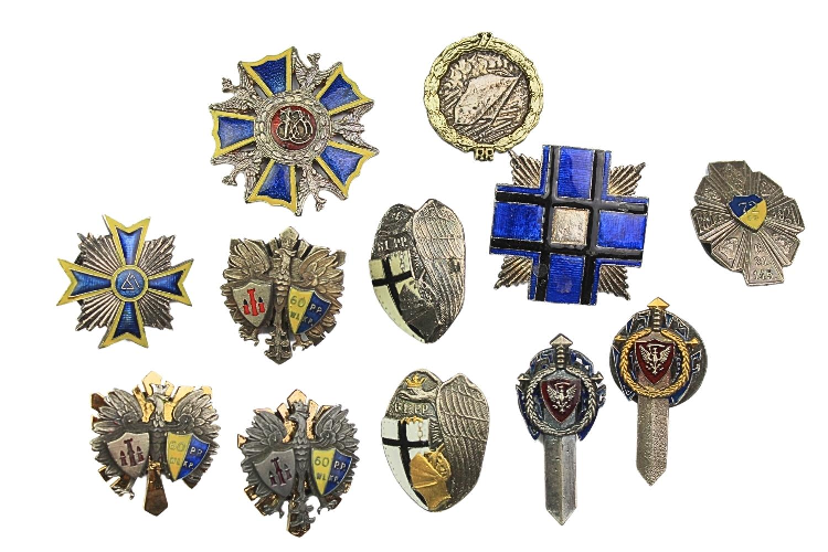 Zestaw kopii odznak II RP pułki piechoty