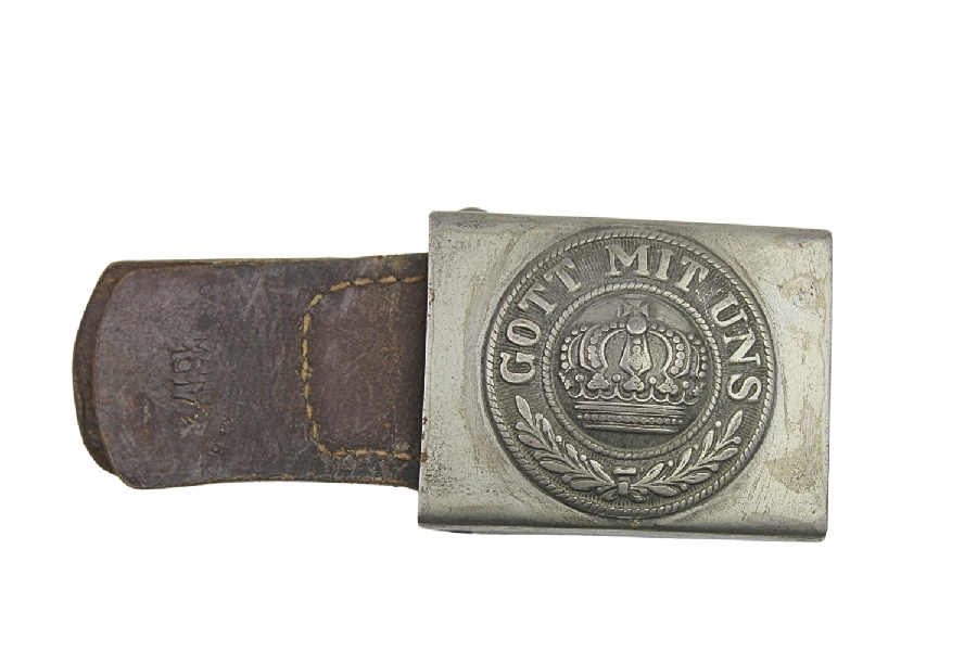 Klamra pruska Gott Mit Uns Stalowa ze skórką Mainz 1917 