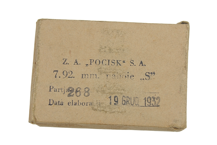 II RP PUDEŁKO NA NABOJE kb. Mauser 7,92 MM „S” Z.A. „POCISK”