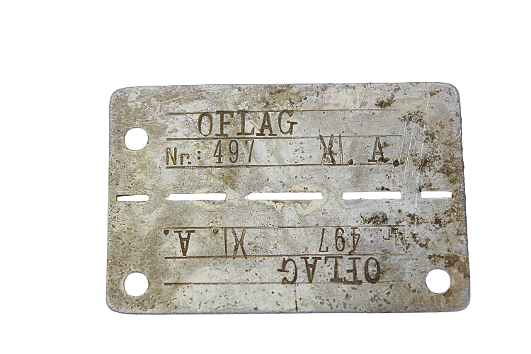 Nieśmiertelnik Oflag XI A ppor. Zbigniew Grosse