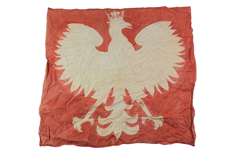 II RP Flaga z godłem Państwowym