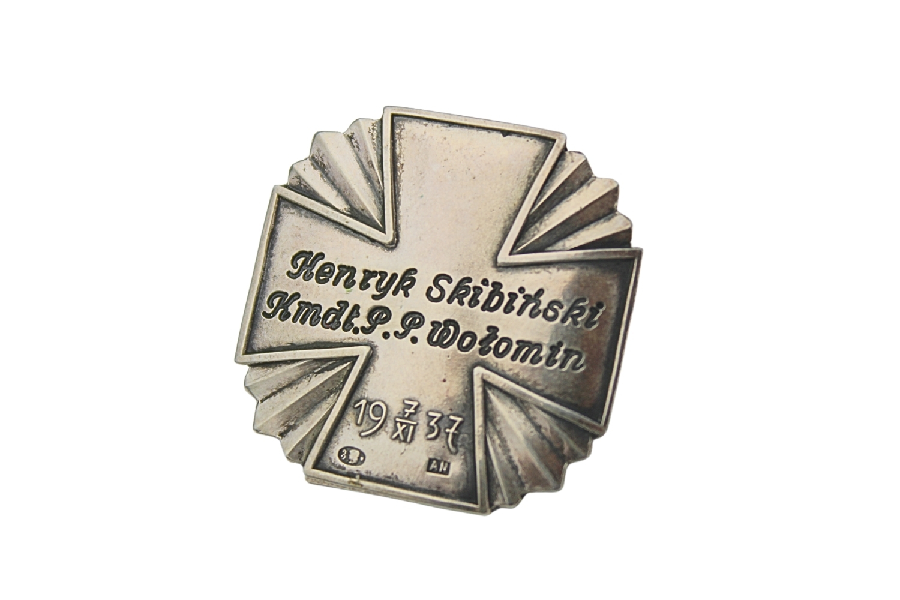II RP Gwóźdź na sztandar H. Skibiński Komendant Policji Państwowej Wołomin 1937 srebro 
