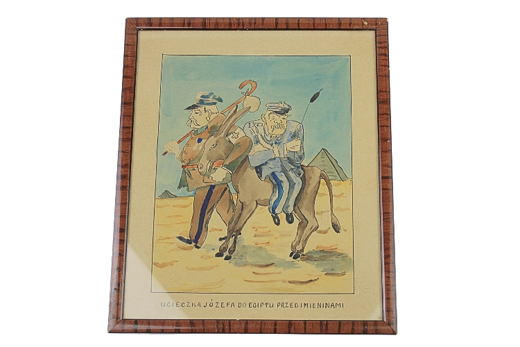 Akwarela Karykatura Józef Piłsudski 