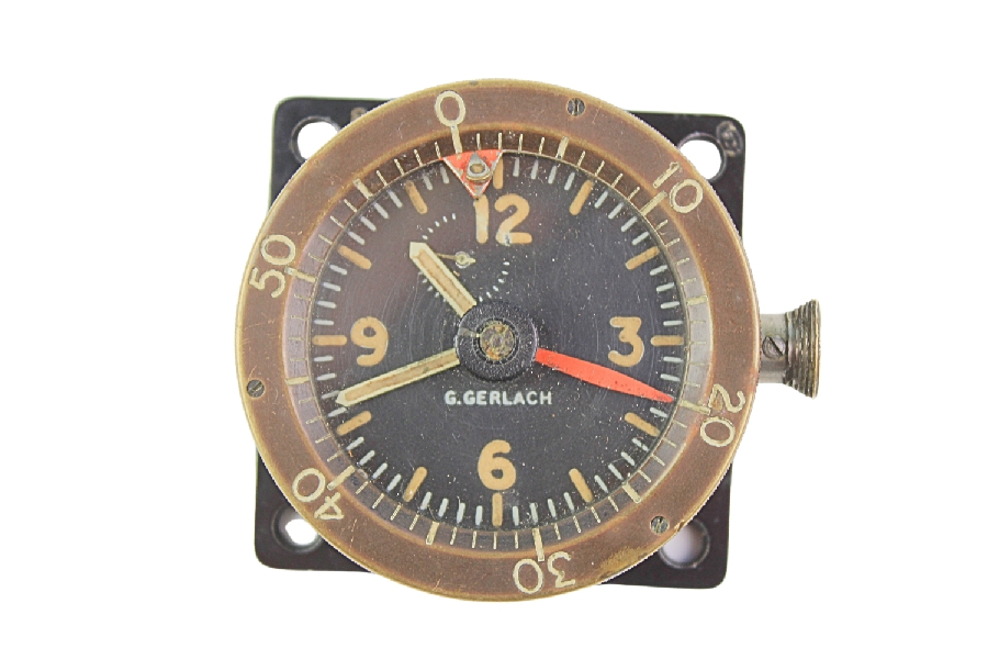 II RP Zegar pokładowy PZL „Łoś” G. Gerlach Warszawa Unikat