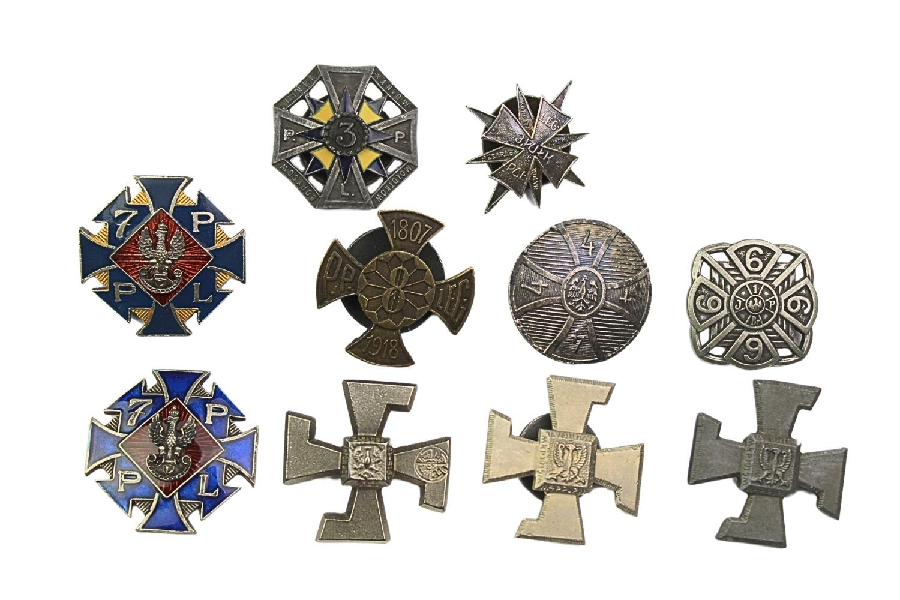 Zestaw kopii odznak II RP pułki piechoty