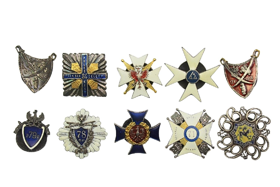 Zestaw kopii odznak II RP pułki piechoty