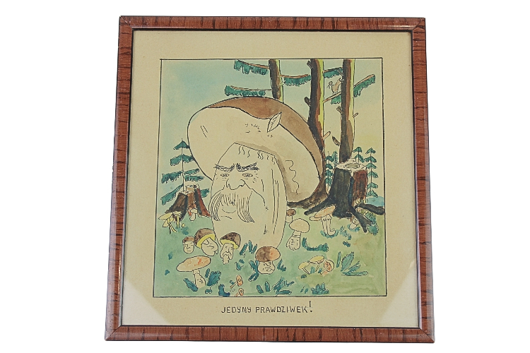 Akwarela Karykatura Józef Piłsudski