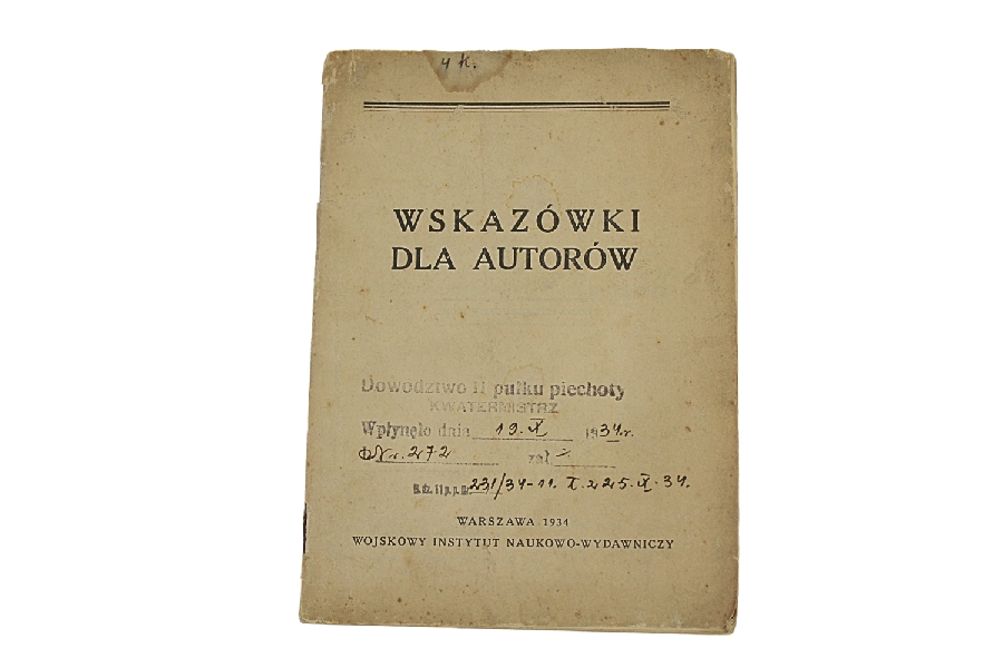 II RP Wskazówki dla autorów 1925 Dowództwo 11 Pułku Piechoty