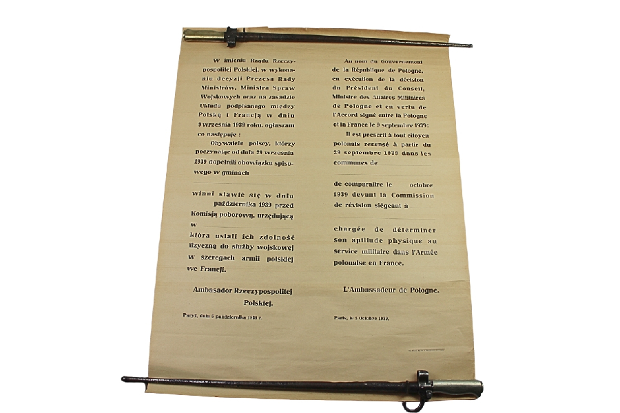 Plakat Ambasador RP Paryż 1939 Armia Polska we Francji 