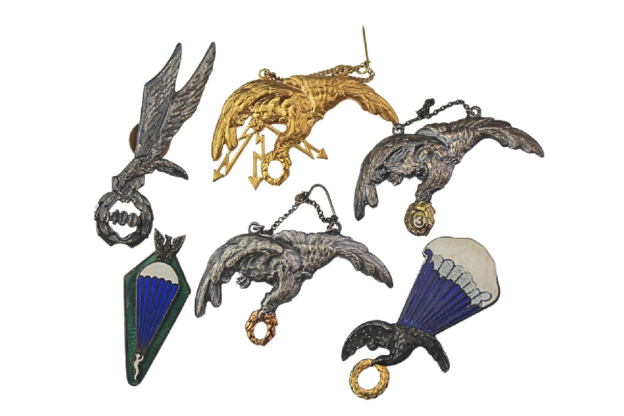 Zestaw gap, odznak wojskowych lotniczych, desantowych 