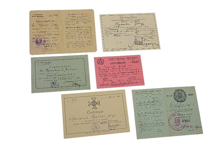 II RP ZESTAW LEGITYMACJI ODZNAK JÓZEF WYSOCKI 41PP, 59PP, POS, PZN, SP