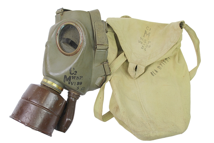 II RP Maska C2 Sanok 1939 dla dzieci z torbą