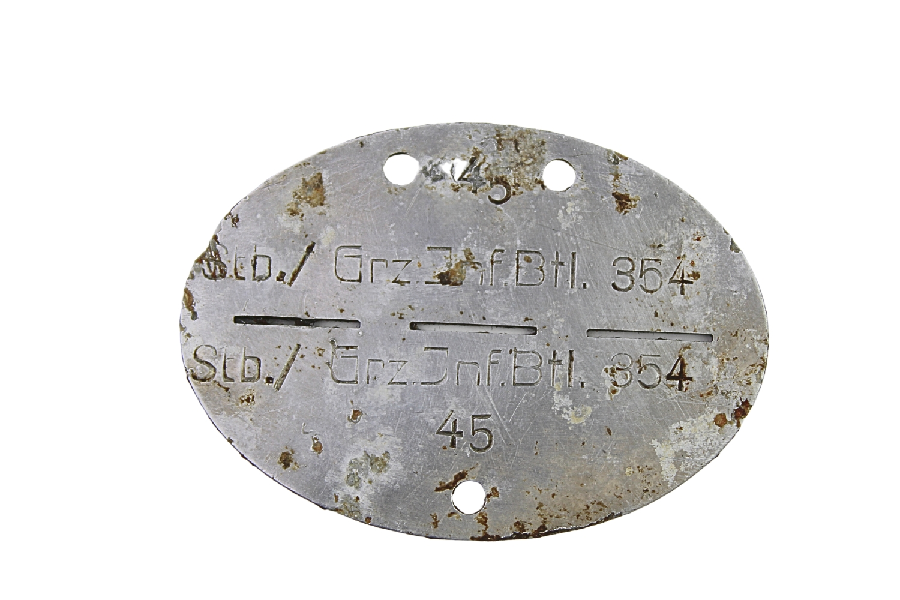 Nieśmiertelnik niemiecki STB. Grz.Inf.Btl. 354