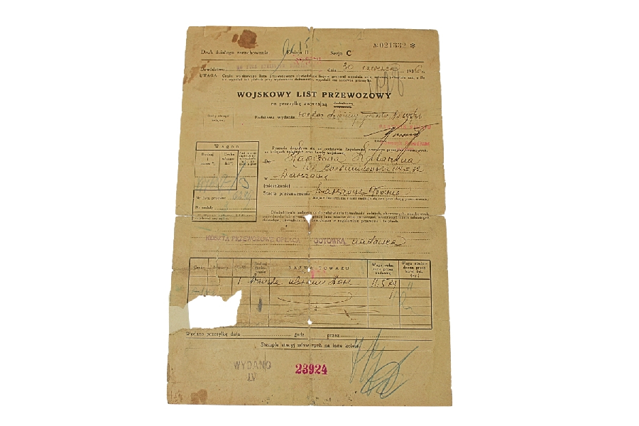 II RP WOJSKOWY LIST PRZEWOZOWY 85 PUŁK STRZELCÓW WILEŃSKICH